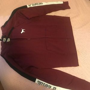Vs pink burgundy full zip hoodie